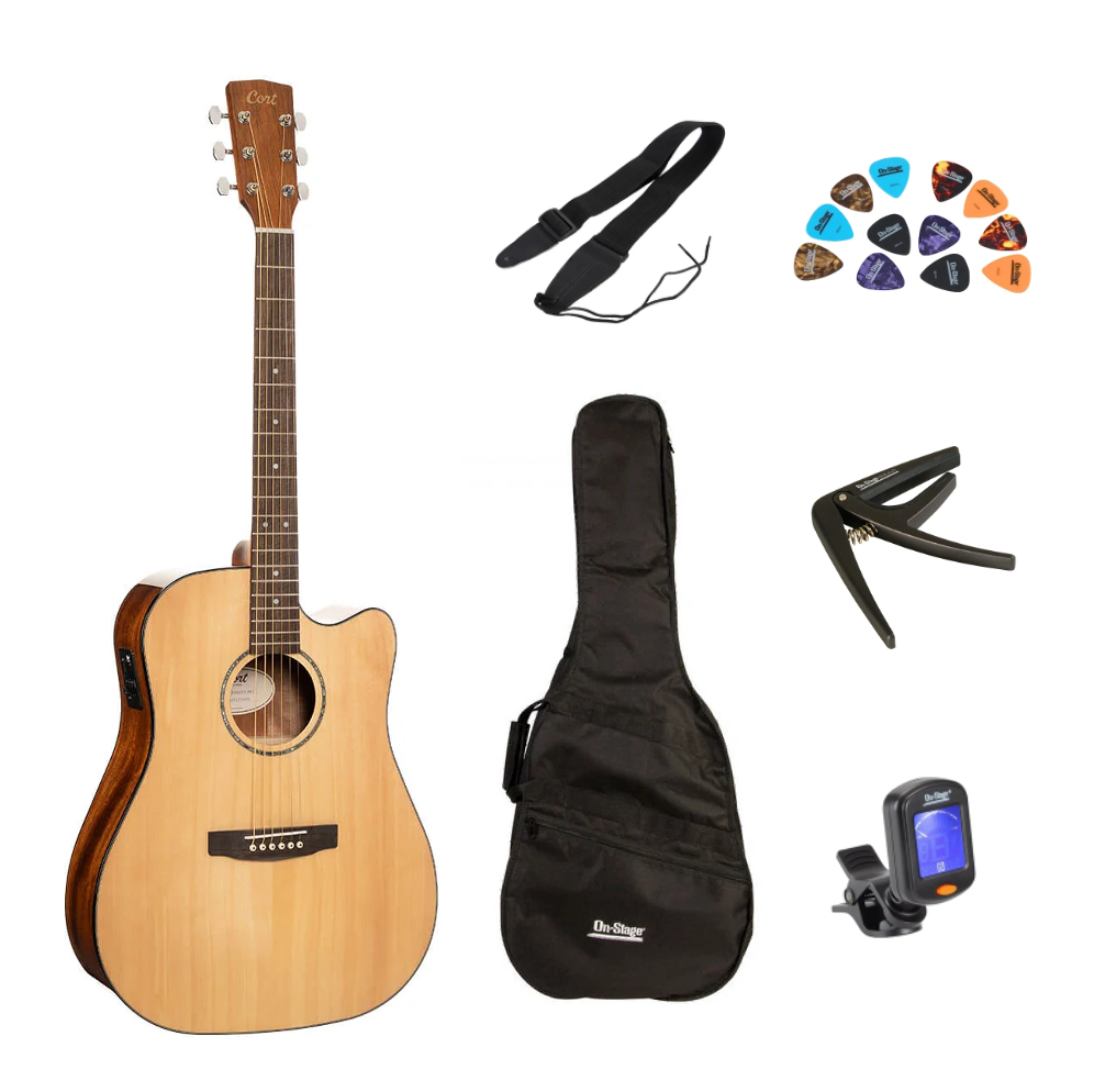 Acoustic Guitar Bundle Pack - Cort EARTH 60CE