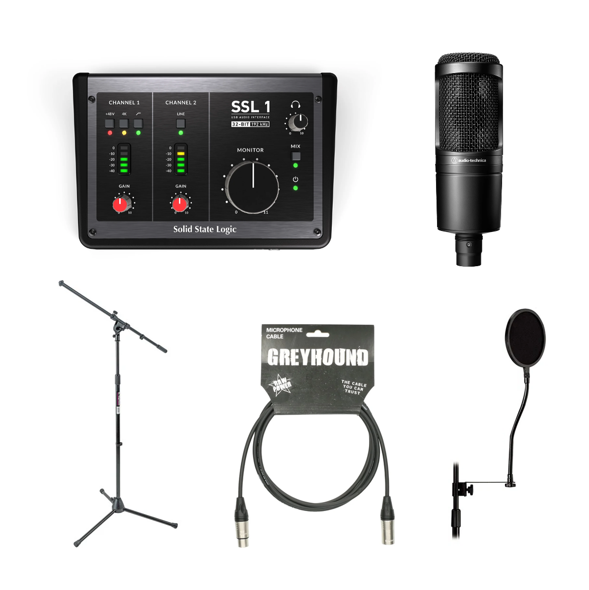 Recording Bundle - Audio Technica AT2020/Solid State Logic SSL 1