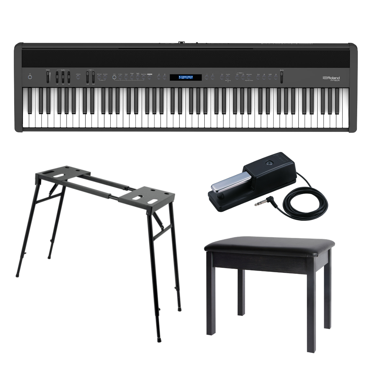 Digital Piano Bundle - Roland FP-60X Portable Set Bundle (Black)