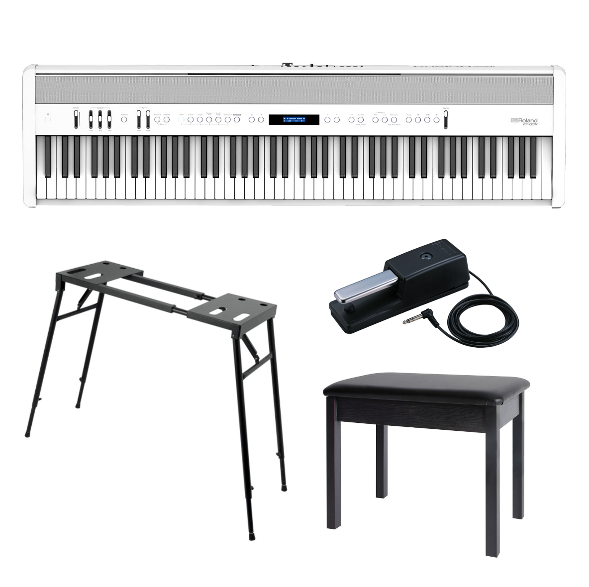 Digital Piano Bundle - Roland FP-60X Portable Set Bundle (White)