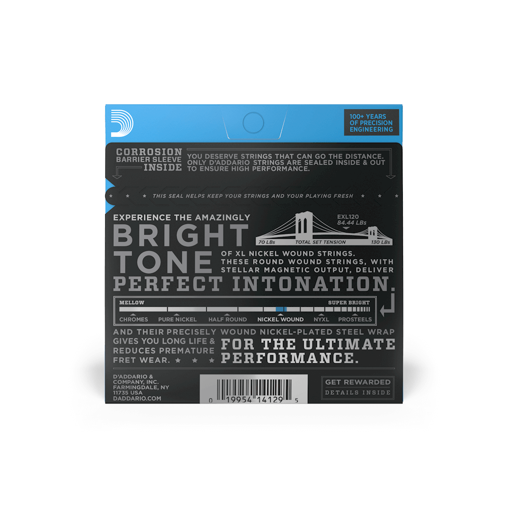 D'Addario EXL120 Nickel Wound Electric Guitar String Set, 9-42