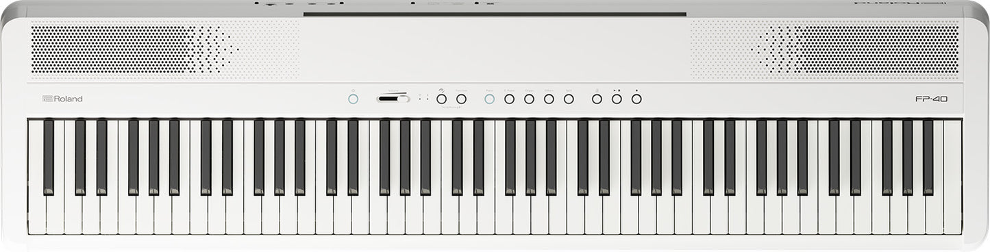 Roland FP-40 88-Key Compact Digital Keyboard with Stand and Tri-Pedal Unit (White)