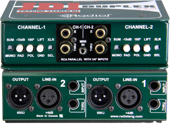 Radial Engineering JDI Duplex Stereo Passive Multimedia Direct Box