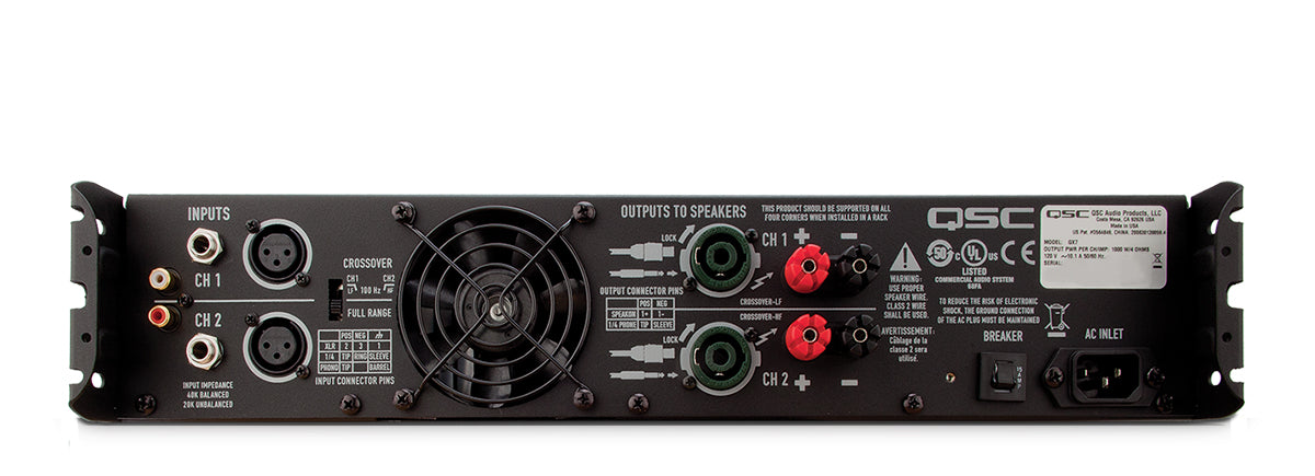QSC GX3 Dual Channel 300W/8Ohms Power Amplifier