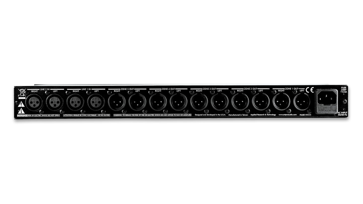 ART MX225 Stereo Dual-Source 5-Zone Distribution Mixer