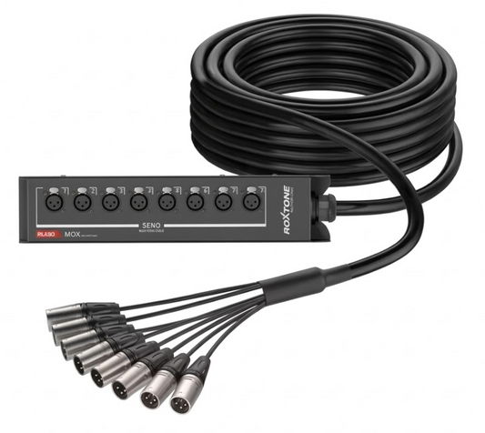 Roxtone SFBN0800 L15 15m Multi-Core Cable XLRM x 8 with Stage I/O