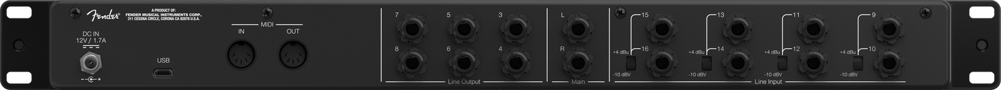 Fender Studio QUANTUM LT 16 16x8 USB-C Audio Interface