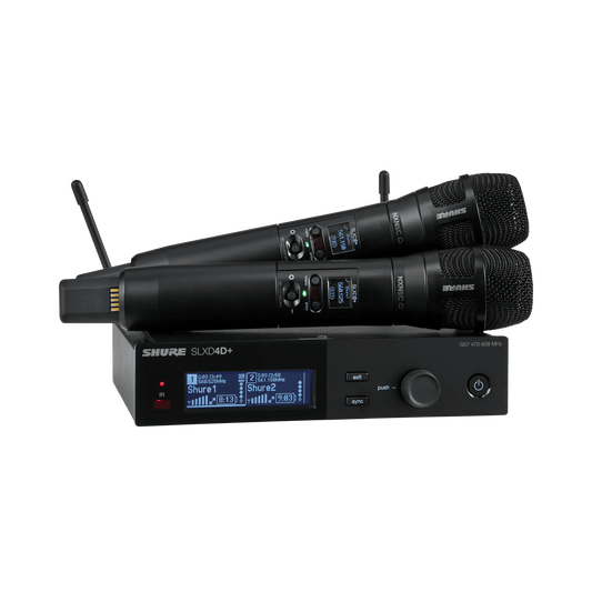 Shure SLXD24D+/N8C Dual-Channel Wireless Handheld Microphone System with Nexadyne 8C Capsule