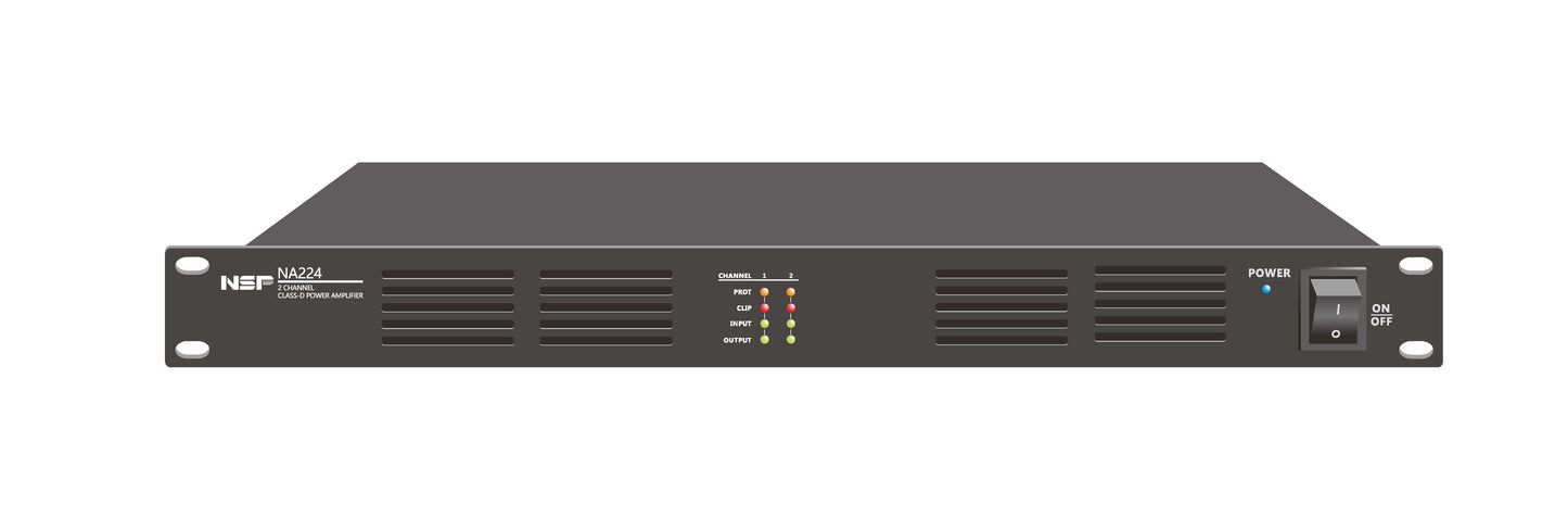 NSP NA224 2-Channel 240W 8-Ohm/100V Power Amplifier