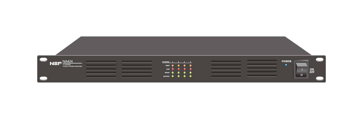 NSP NA424 4-Channel 240W 8-Ohm/100V Power Amplifier