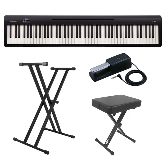 Keyboard and Piano Bundle - Roland FP-10 Portable Set Bundle