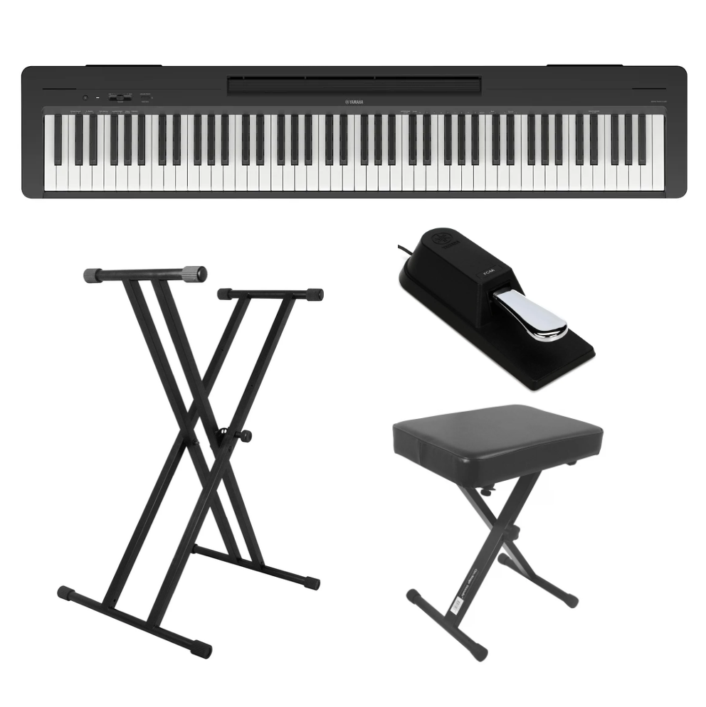 Keyboard and Piano Bundle - Yamaha P-143BTB Portable Set Bundle