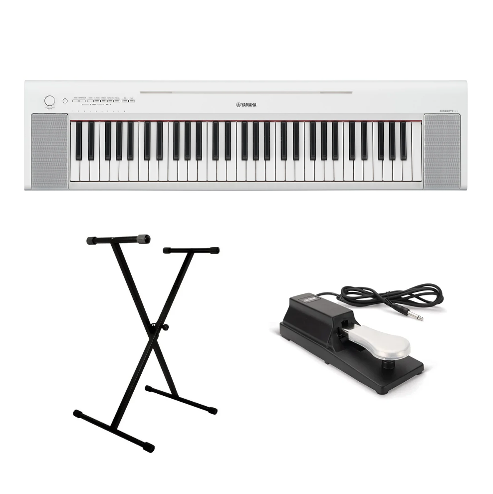 Portable Piano Bundle - Yamaha NP-15 Piano Bundle (White)