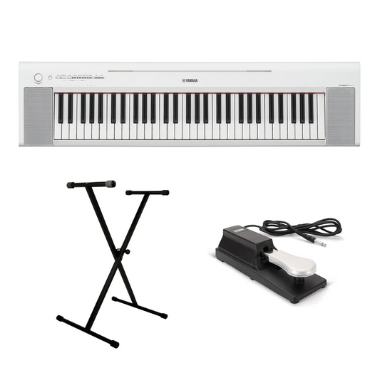 Keyboard and Piano Bundle - Yamaha NP-15 Piano Bundle (White)