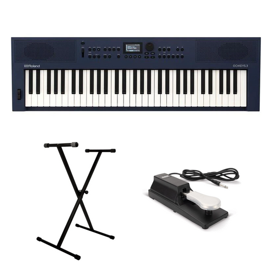 Portable Piano Bundle - Roland GO:KEYS 3 Piano Bundle (Midnight Blue)