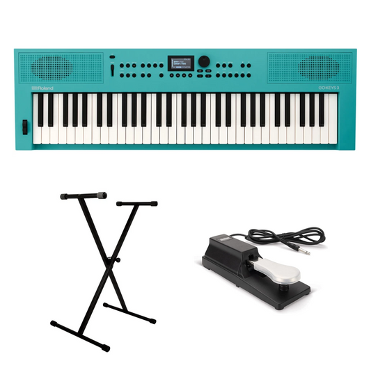 Portable Piano Bundle - Roland GO:KEYS 3 Piano Bundle (Turquoise)