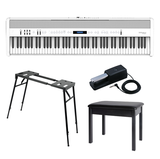 Digital Piano Bundle - Roland FP-60X Portable Set Bundle (White)