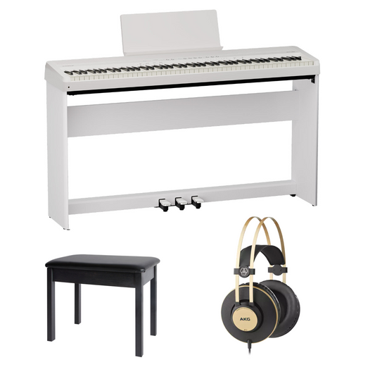 Keyboard and Piano Bundle - Roland FP-40 Home Set Bundle (White)