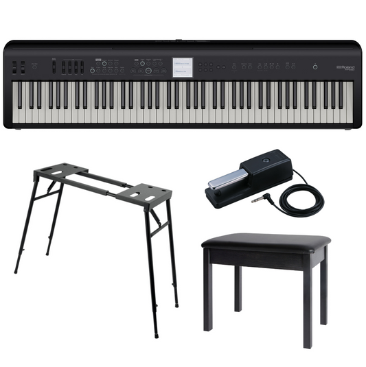 Keyboard and Piano Bundle - Roland FP-E50 Portable Set Bundle (Black)