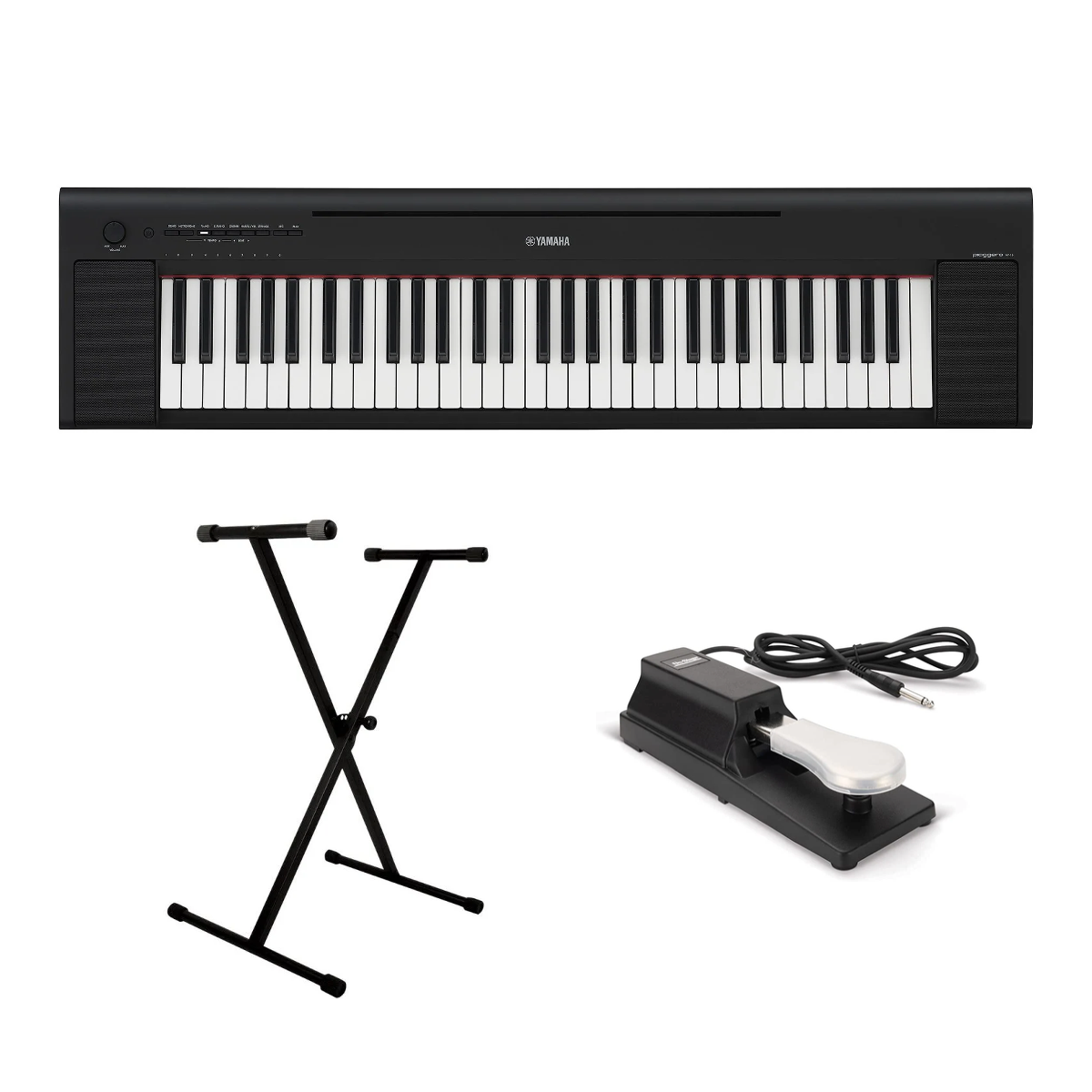 Portable Piano Bundle - Yamaha NP-15 Piano Bundle (Black)