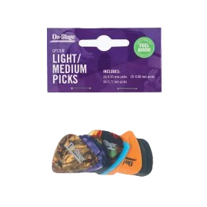 Onstage GP12LM Light/Medium Guitar Picks, 12-Pack