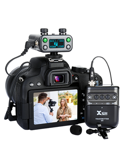 Xvive U5T2 Dual Wireless Lavalier Microphone System for Cameras