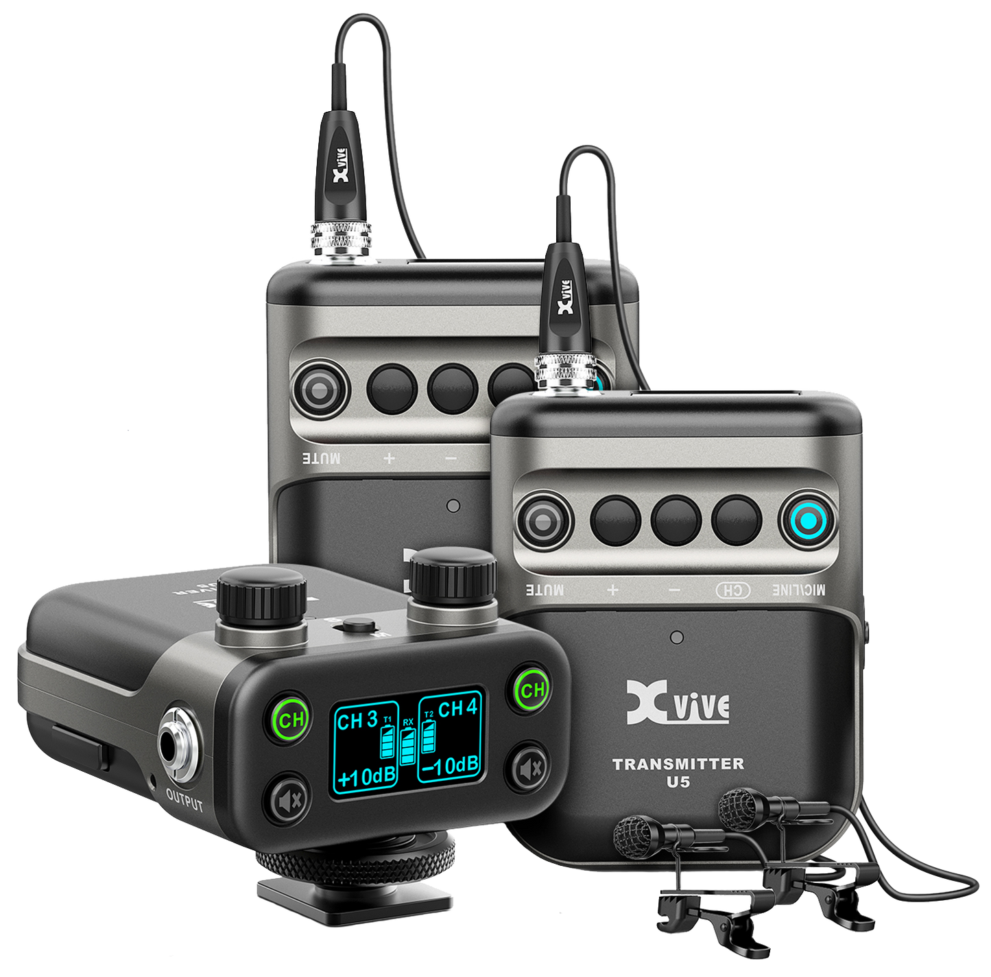 Xvive U5T2 Dual Wireless Lavalier Microphone System for Cameras