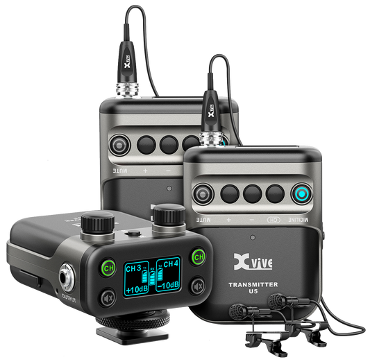 Xvive U5T2 Dual Wireless Lavalier Microphone System for Cameras