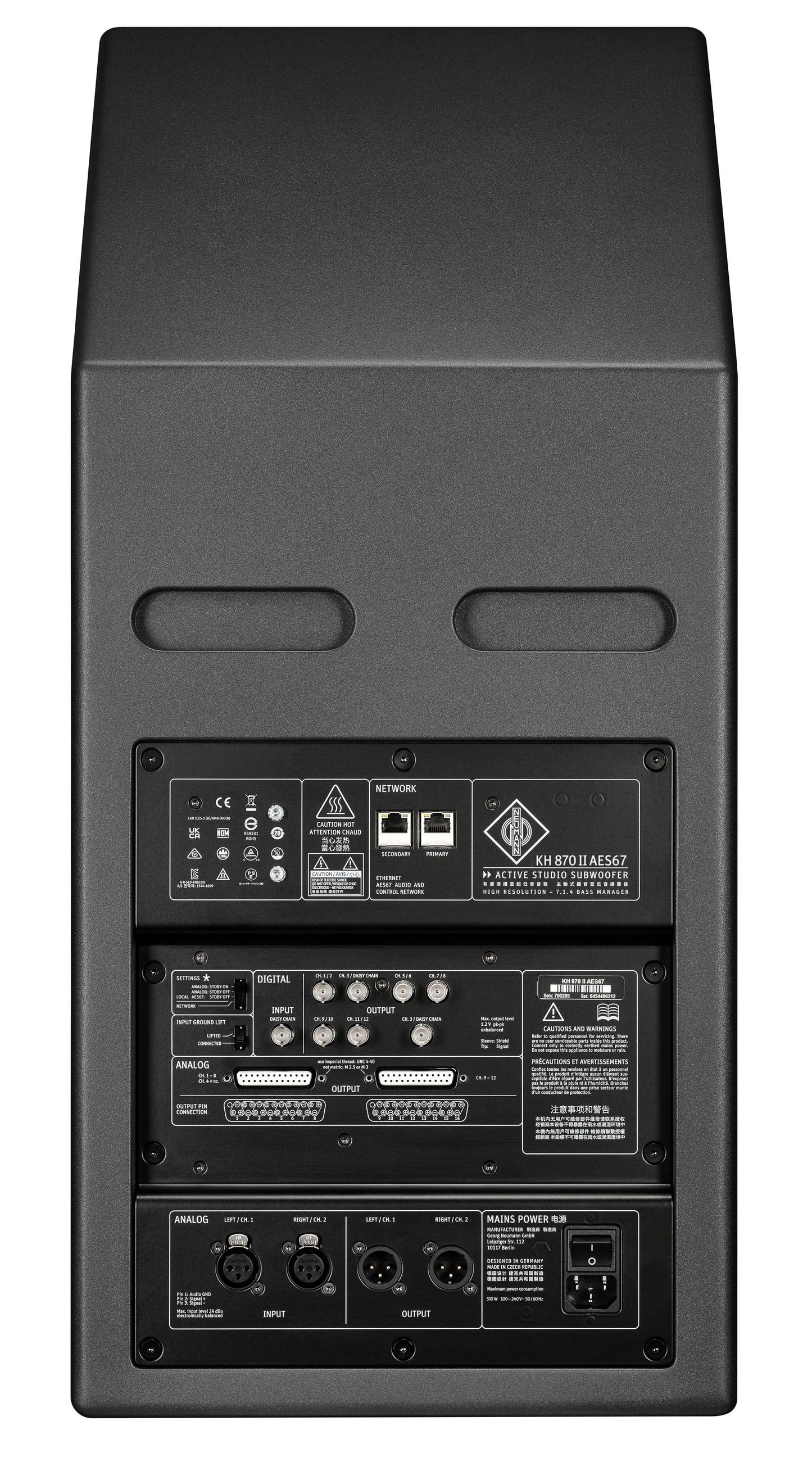 Neumann KH870 II AES67 2x10" Reference Studio Subwoofer with AoIP Network Interface