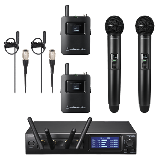 Audio Technica ATW-1443/BP898cW System 20 PRO Quad Wireless Combo System