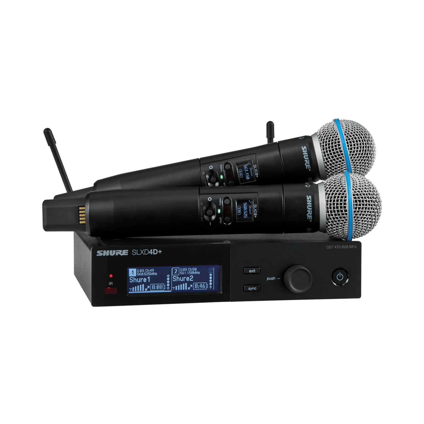 Shure SLXD24D+/B58 Dual-Channel Wireless Handheld Microphone System with BETA 58A Capsule