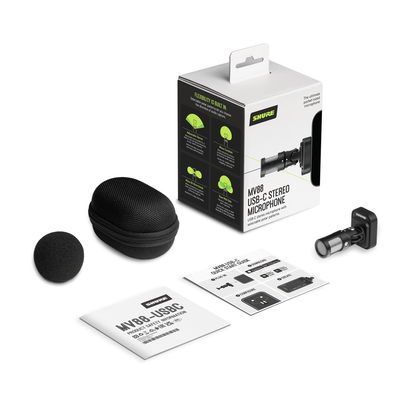 Shure MV88 USB-C Stereo Microphone for Android and iOS Devices