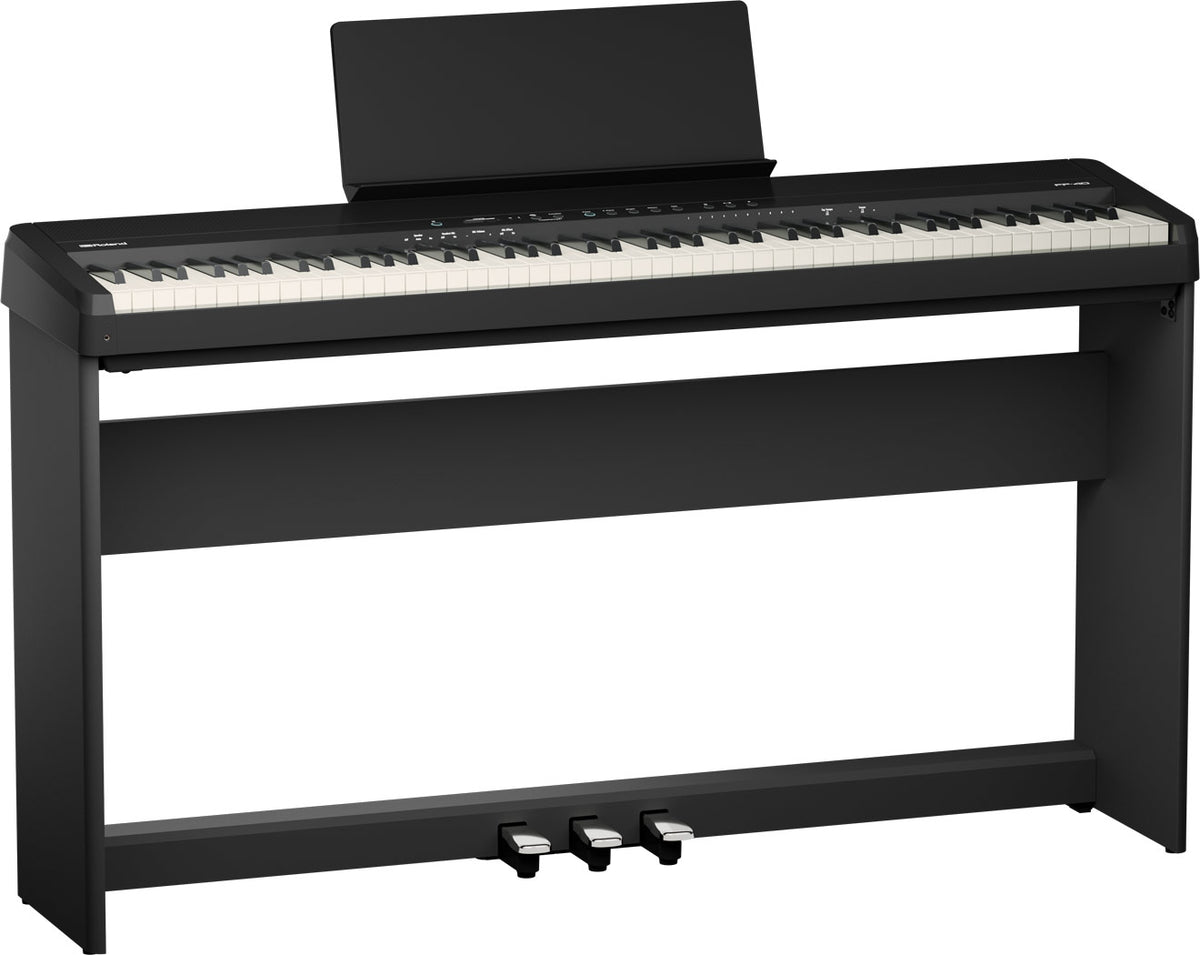 Roland FP-40 88-Key Compact Digital Keyboard with Stand and Tri-Pedal Unit (Black)