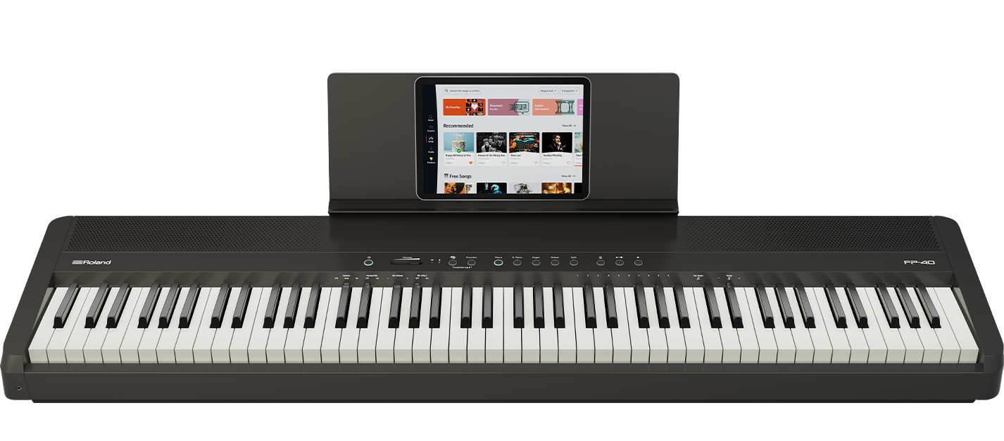 Roland FP-40 88-Key Compact Digital Keyboard with Stand and Tri-Pedal Unit (Black)