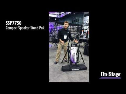 Onstage SSP7750 Compact Speaker Stand Pack w/ Carrying Bag