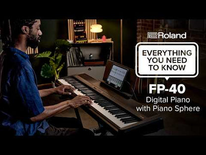 Roland FP-40 88-Key Compact Digital Keyboard with Stand and Tri-Pedal (Black)