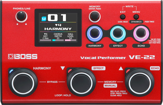 Boss VE-22 Advanced Vocal Effects and Microphone Preamp