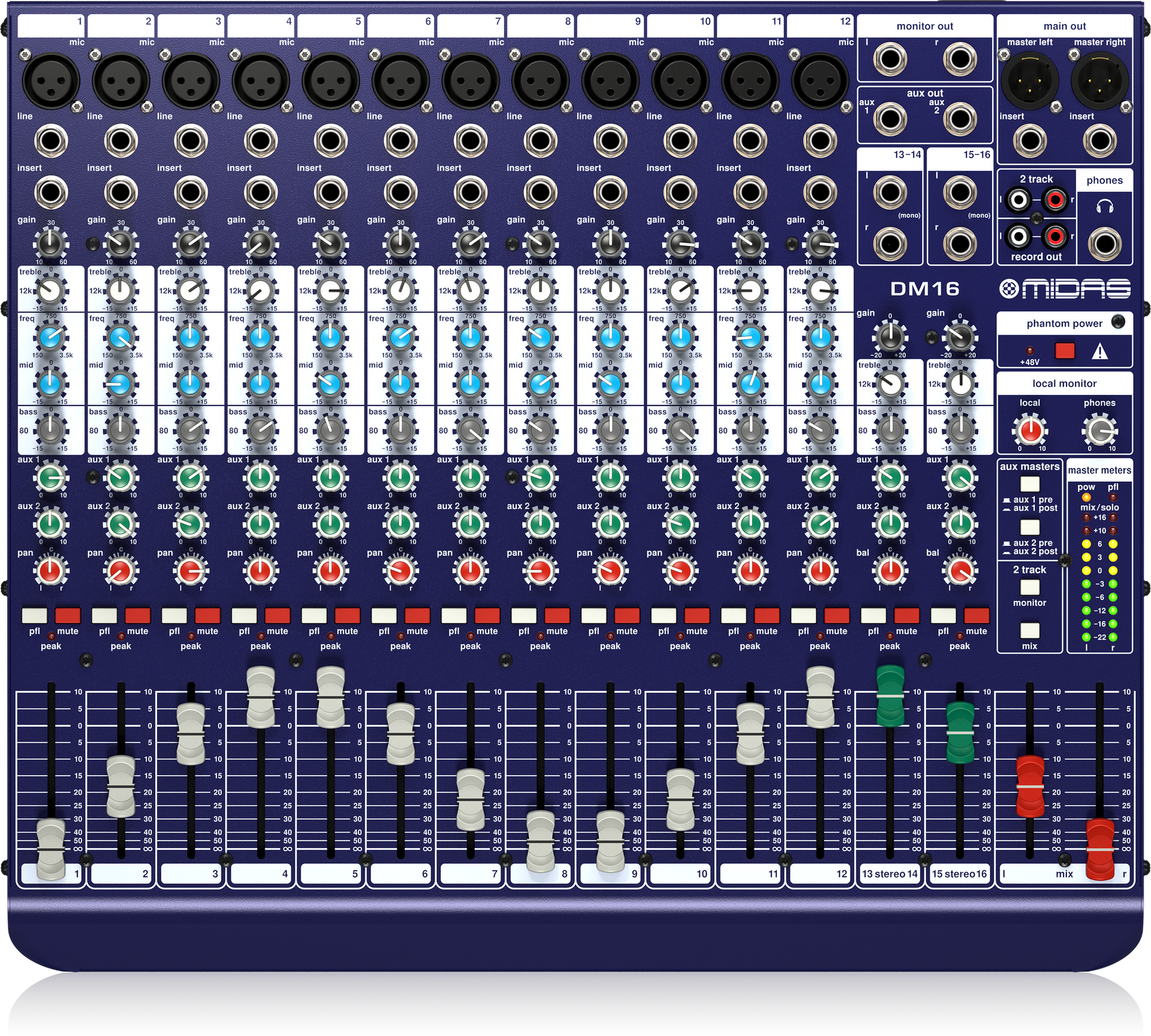 Midas DM16 16-Channel Analog Mixer – Luther Music