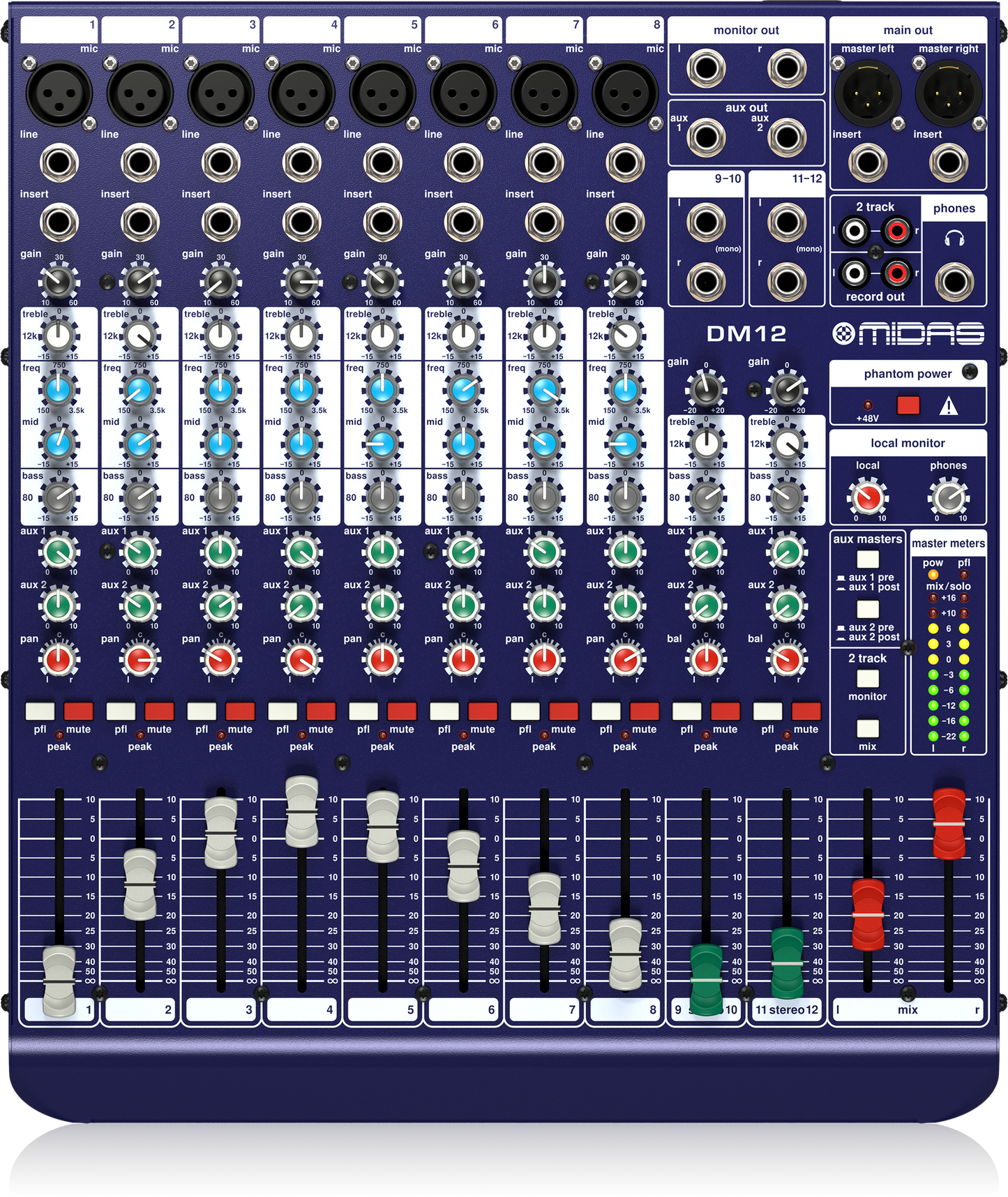 Midas DM12 12-Channel Analog Mixer – Luther Music Midas DM12 12-Channel Analog Mixer – Luther Music