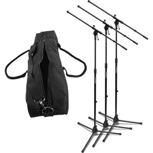 Onstage MSP7703 3-Pack Boom Microphone Stands with Carrying Bag