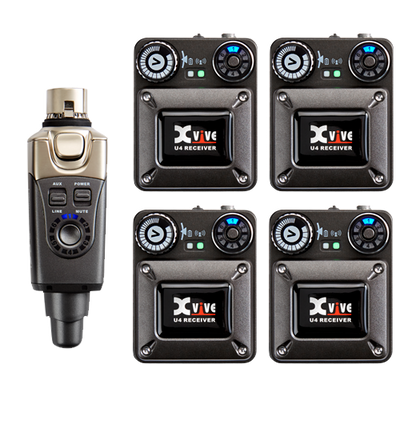 Xvive U4R4 Digital Wireless In-Ear Monitoring System with 4 Receivers